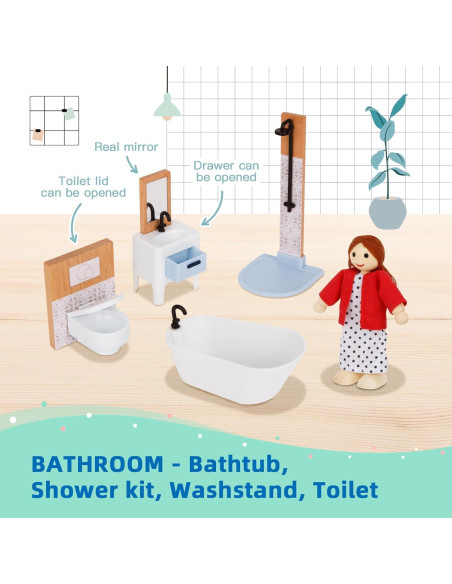 Juego de Muebles de Casa de Muñecas TOOKYLAND 26 Piezas