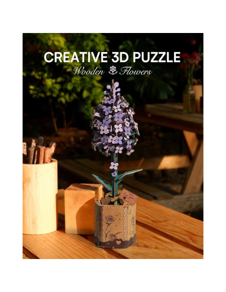 Rompecabezas 3D de Madera Wowood Lila 154 Piezas