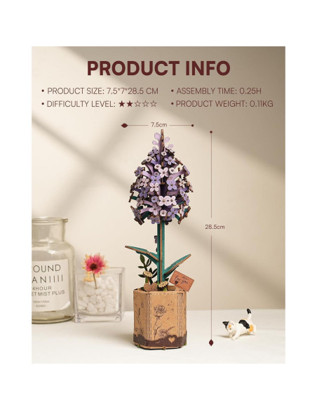 Rompecabezas 3D de Madera Wowood Lila 154 Piezas