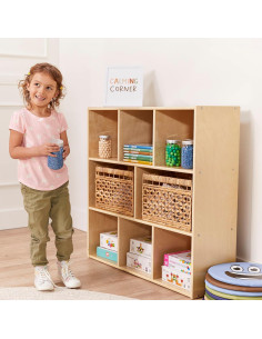 Gabinete de Almacenamiento ECR4Kids 8 Compartimentos Natural 91.4cm 2