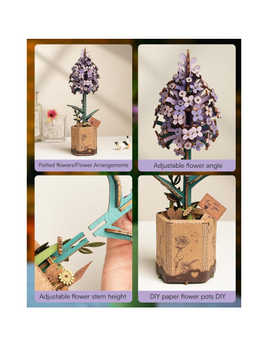 Rompecabezas 3D de Madera Wowood Lila 154 Piezas