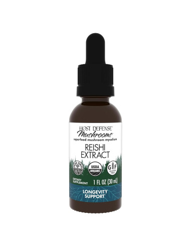 Extracto de Reishi Host Defense 30ml - Suplemento Inmunológico y Energético