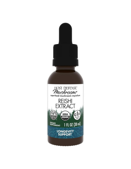 Extracto de Reishi Host Defense 30ml - Suplemento Inmunológico y Energético