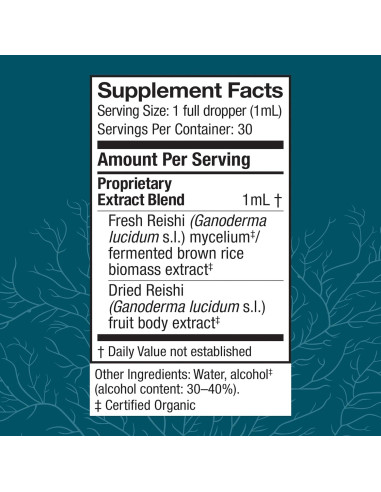 Extracto de Reishi Host Defense 30ml - Suplemento Inmunológico y Energético