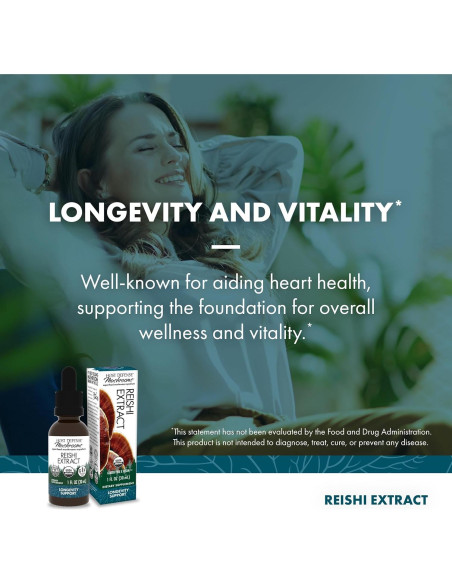 Extracto de Reishi Host Defense 30ml - Suplemento Inmunológico y Energético