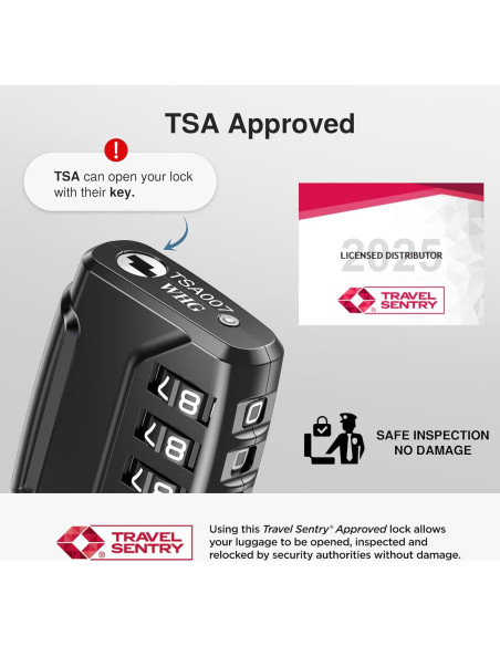 Candado de Equipaje Puroma CLL28B Combinación 4 Dígitos Negro