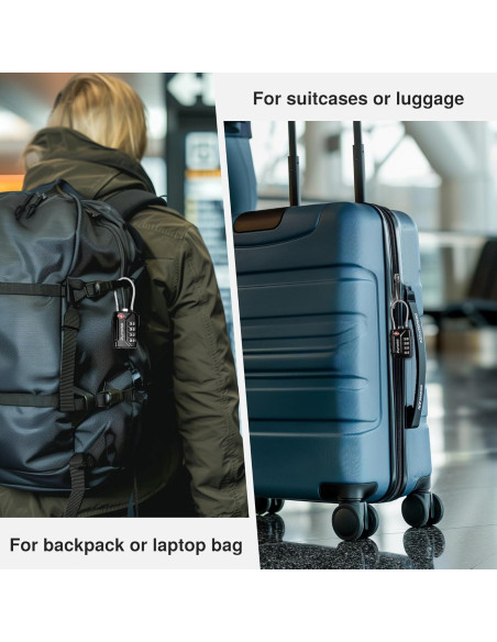 Candado de Equipaje Puroma CLL28B Combinación 4 Dígitos Negro