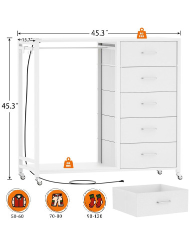 Cajonera Cyclysio CS-5C con 5 Cajones, Estación de Carga y LED
