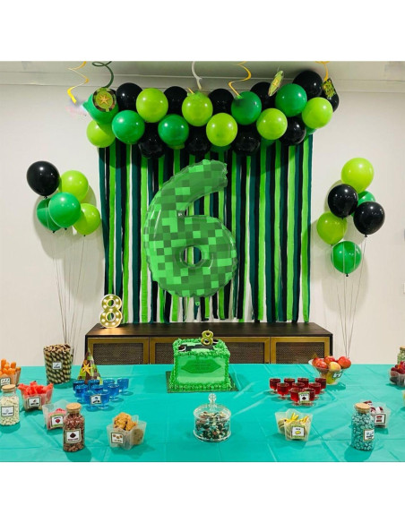 Globo de Aluminio 101.6 cm Tema Minero Pixel Número 6 Globo de Aluminio 101.6 cm Tema Minero Pixel Número 6