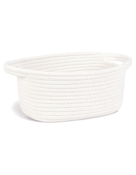 Cesta de Almacenamiento ABenkle Mini Boho Blanca 22,1x16x12 cm