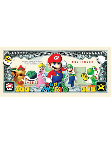 Billetes de Un Millón de Dólares Super Mario - Paquete de 50