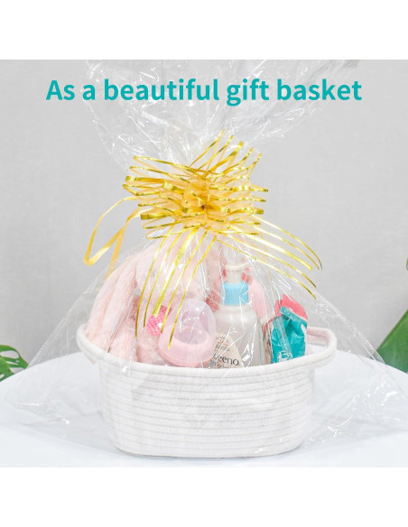 Cesta de Almacenamiento ABenkle Mini Boho Blanca 22,1x16x12 cm