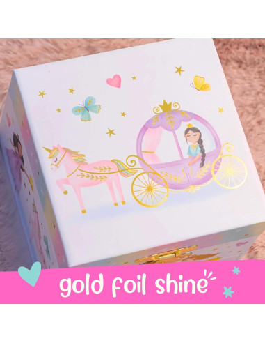 Caja de Joyería Musical Giggle & Honey Princesa 12.1x10.8 cm