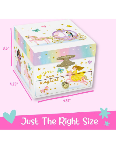 Caja de Joyería Musical Giggle & Honey Princesa 12.1x10.8 cm