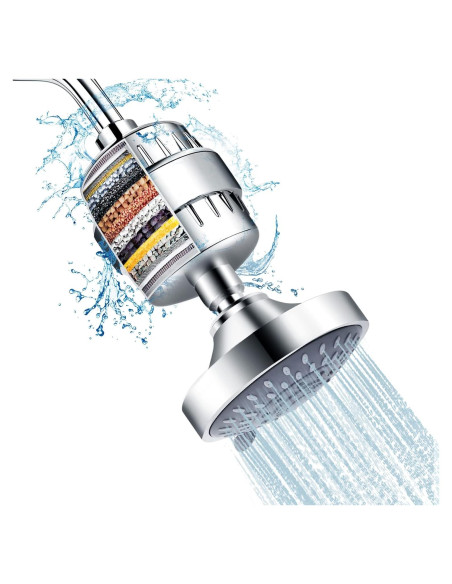 Cabezal de Ducha Filtrado FEELSO 5 Modos 10.16 cm Cromo