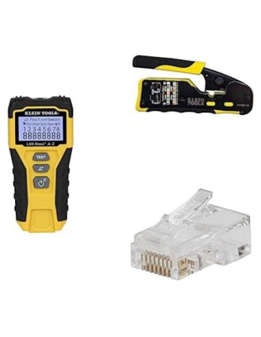 Kit de Prueba de Cable RJ45 Klein Tools VCET-100 con Crimpador