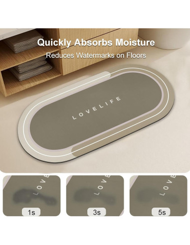 Alfombra de baño antideslizante YCTMALL 67.8x42.9cm Beige