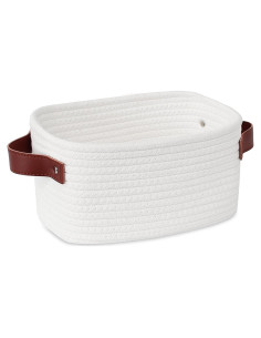 Cesta de Almacenamiento ABenkle Mini Algodón Blanca 22x16x12cm