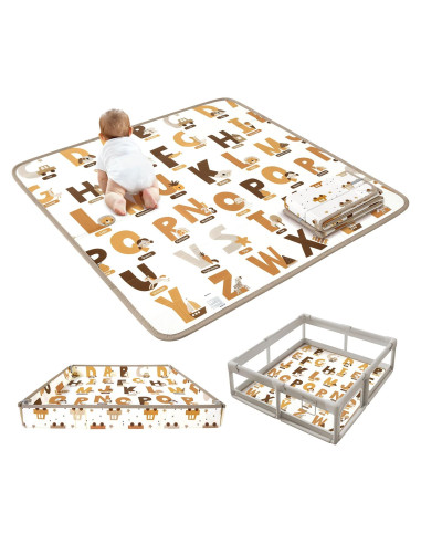 Alfombra de Juego Plegable XPE 127x127 cm para Bebés