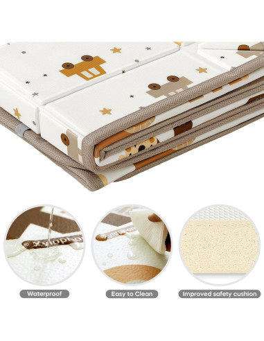 Alfombra de Juego Plegable XPE 127x127 cm para Bebés