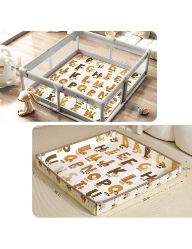 Alfombra de Juego Plegable XPE 127x127 cm para Bebés