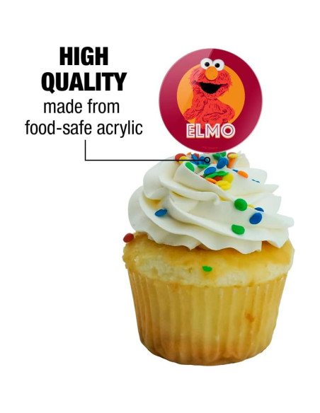 Set de 6 Palillos de Cupcake Elmo Plaza Sésamo 3.8cm