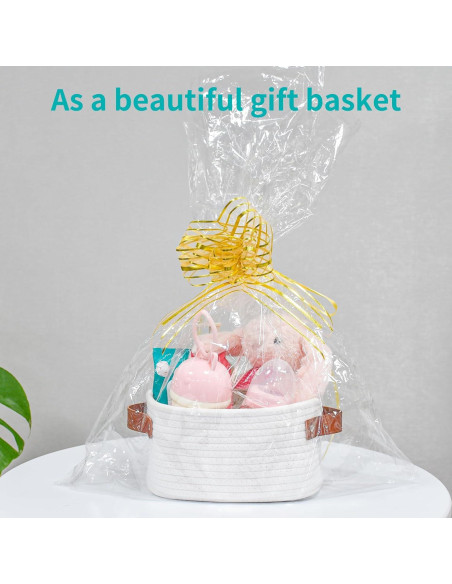 Cesta de Almacenamiento ABenkle Mini Algodón Blanca 22x16x12cm