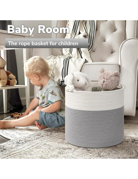 Cesta de Almacenamiento Goodpick 38x36 cm Algodón Gris