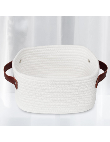 Cesta de Almacenamiento ABenkle Mini Algodón Blanca 22x16x12cm