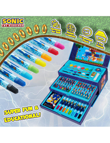 Set de Arte Sonic the Hedgehog con Lápices y Crayones