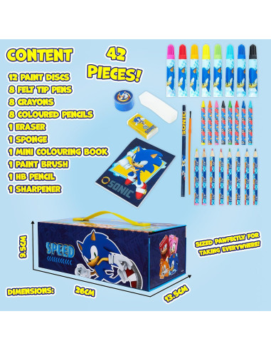 Set de Arte Sonic the Hedgehog con Lápices y Crayones
