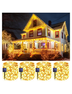 Paquete de 4 Luces de Cadena Solares Cuorung 400LED 48.8m