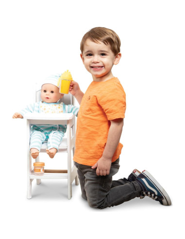Silla Alta de Juego Melissa & Doug para Muñecas - Blanca