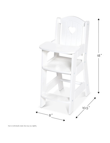Silla Alta de Juego Melissa & Doug para Muñecas - Blanca