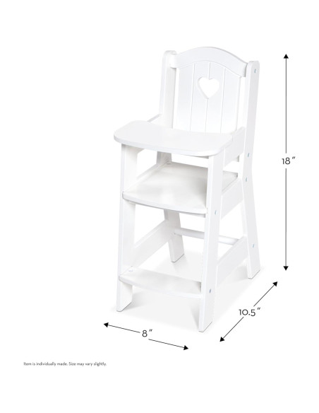 Silla Alta de Juego Melissa & Doug para Muñecas - Blanca