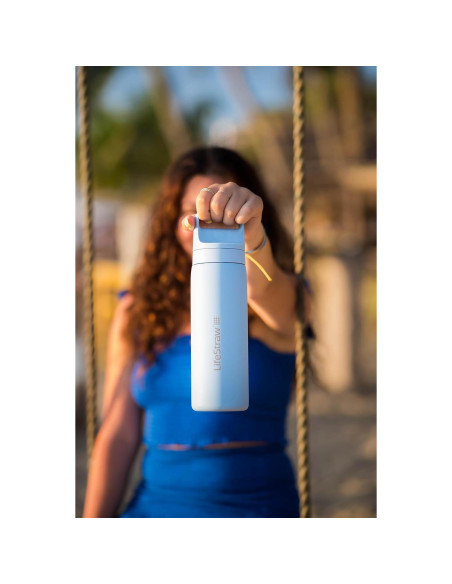 Botella LifeStraw Go Series 18 oz Acero Inoxidable Azul