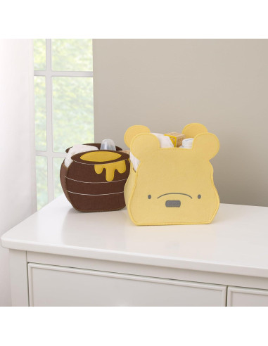 Juego de Cestas de Almacenamiento Fieltro Disney Winnie Pooh 2 Piezas
