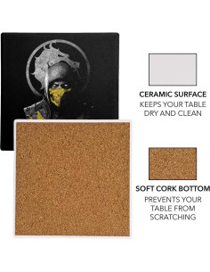 Set de 2 Posavasos Cerámicos Mortal Kombat Scorpion 9.9 cm 2