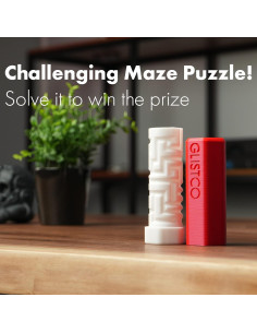 Caja de Regalo Laberinto Glistco Blanco y Rojo 10x10 cm 2