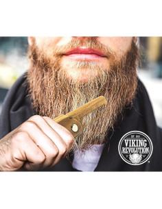 Peine de Barba Plegable Viking Revolution - Madera Sándalo Verde 2
