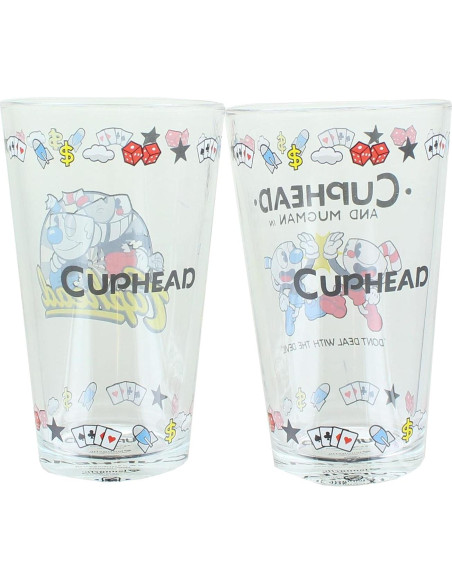 Set de Vasos Cuphead y Mugman 177ml - Nuevo en Caja