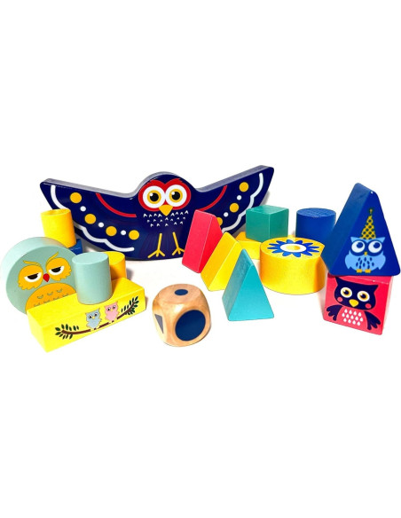 Juguete de Apilamiento de Madera Montessori - Bloques Coloridos