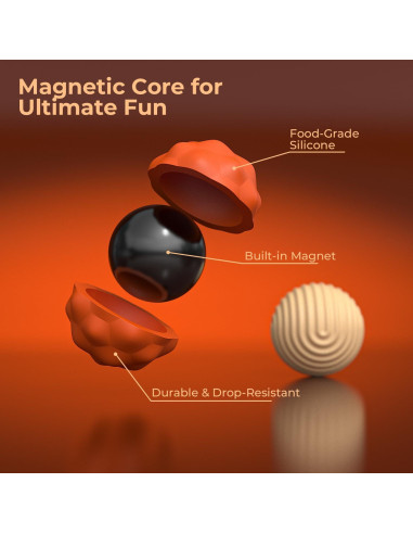 Bolas Magnéticas Antiestrés FZChenrry Naranja 2PCS 40.5mm