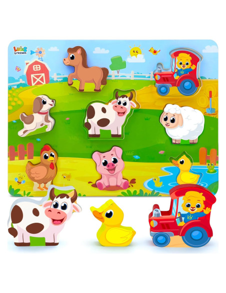 Rompecabezas de Madera de Animales de Granja Lucas & Friends Rompecabezas de Madera de Animales de Granja Lucas & Friends