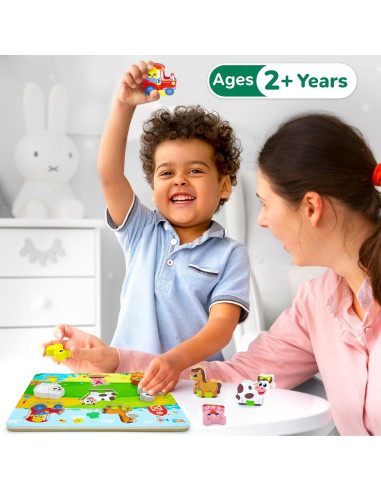 Rompecabezas de Madera de Animales de Granja Lucas & Friends