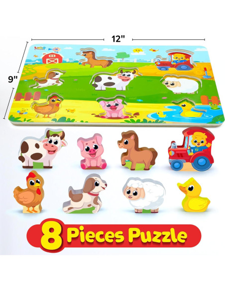 Rompecabezas de Madera de Animales de Granja Lucas & Friends Rompecabezas de Madera de Animales de Granja Lucas & Friends