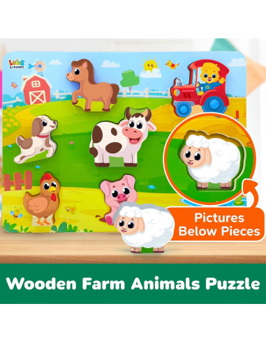 Rompecabezas de Madera de Animales de Granja Lucas & Friends
