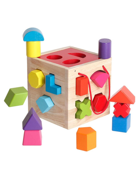 BESTAMTOY Juguete Clasificador de Formas de Madera 17 Piezas BESTAMTOY Juguete Clasificador de Formas de Madera 17 Piezas