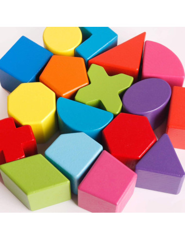 BESTAMTOY Juguete Clasificador de Formas de Madera 17 Piezas