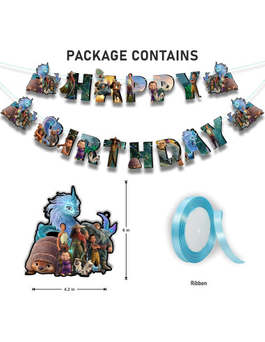 Banner de Feliz Cumpleaños Seyal Raya 3.66m x 15cm Decoración